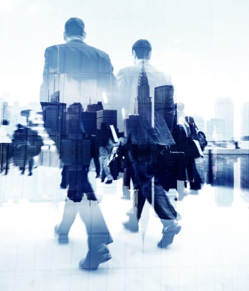 34401187 - abstract image of business people walking on the street